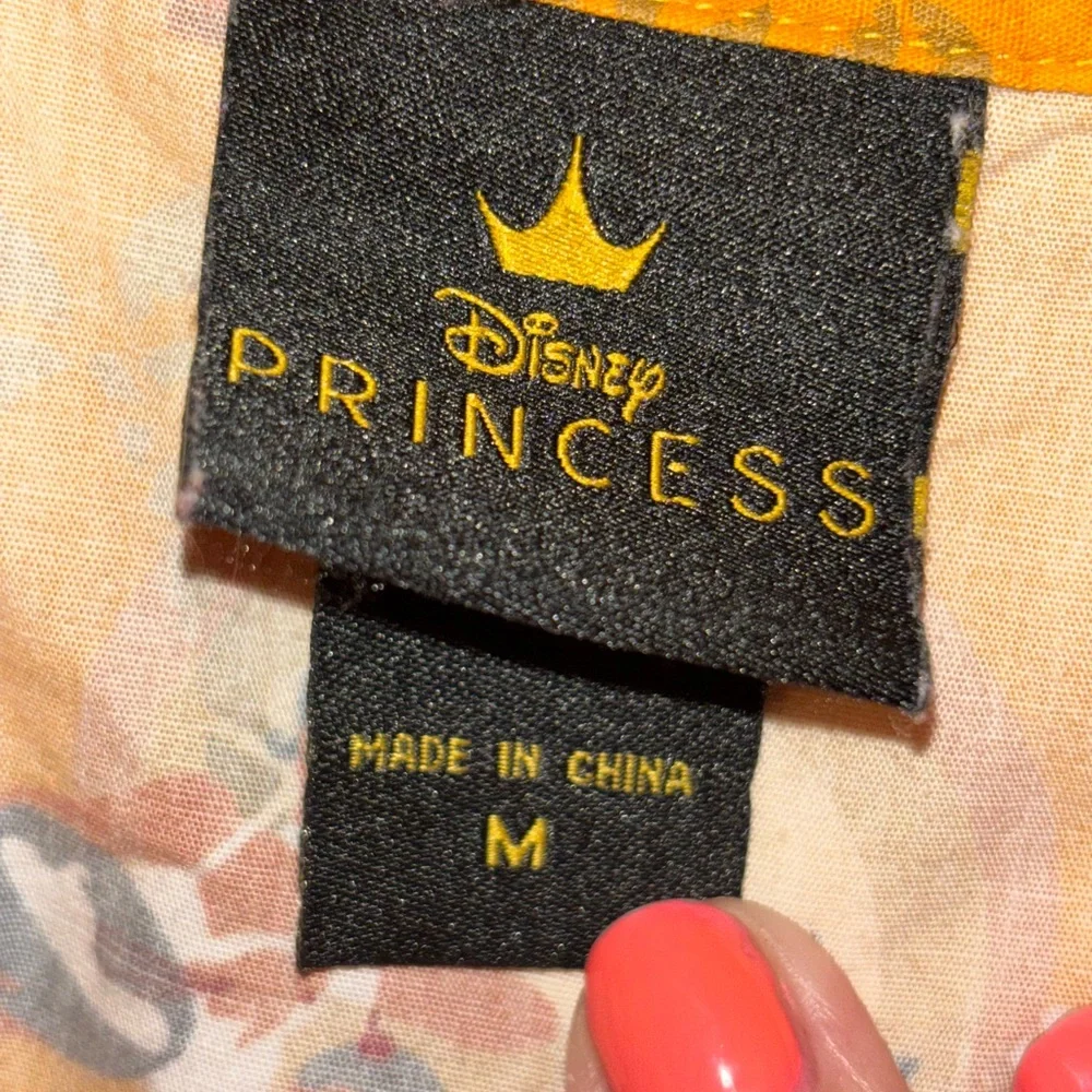 Disney Princess Tiana Mustard Graphic Short Sleeve Tie Front Shirt - Picture 3 of 5